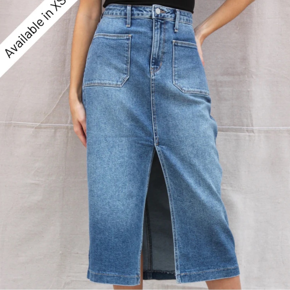 Laguna Beach Midi Denim Skirt
